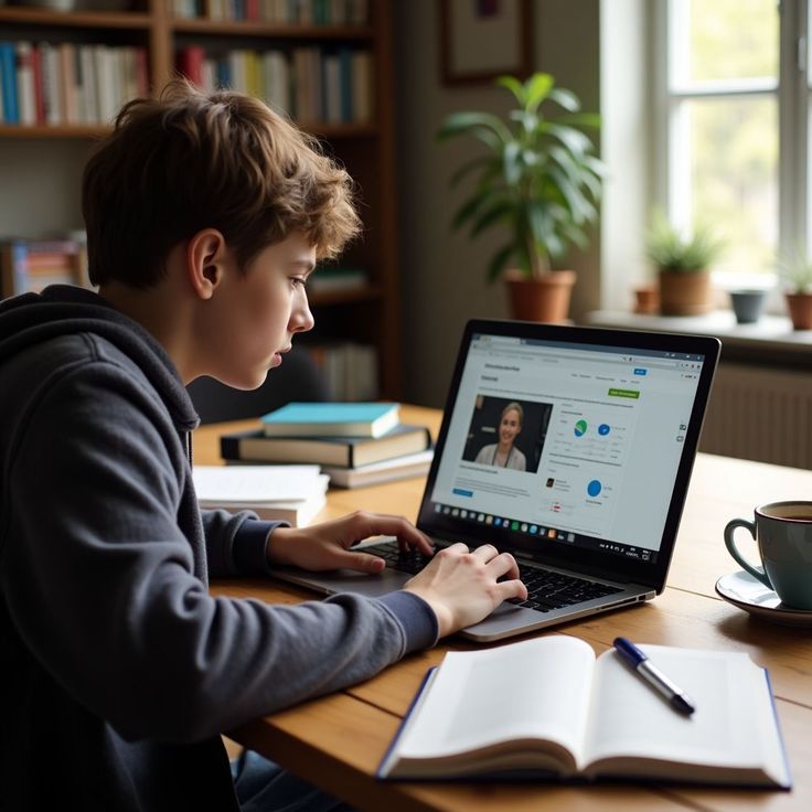 Student working on live digital marketing projects on laptop