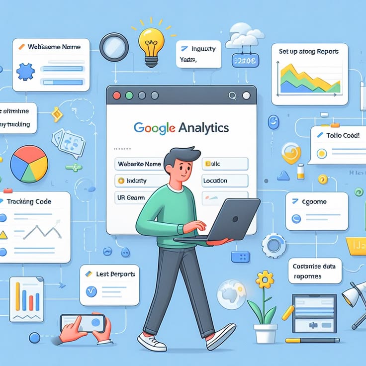 Digital marketer using tools like Google Analytics, Meta Ads Manager, and SEO tools