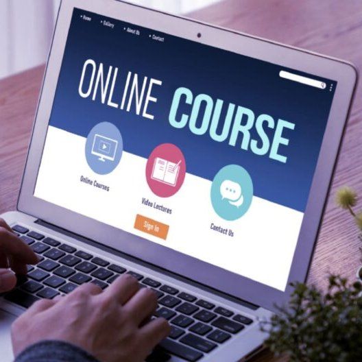 Student selecting a digital marketing course online with multiple learning options